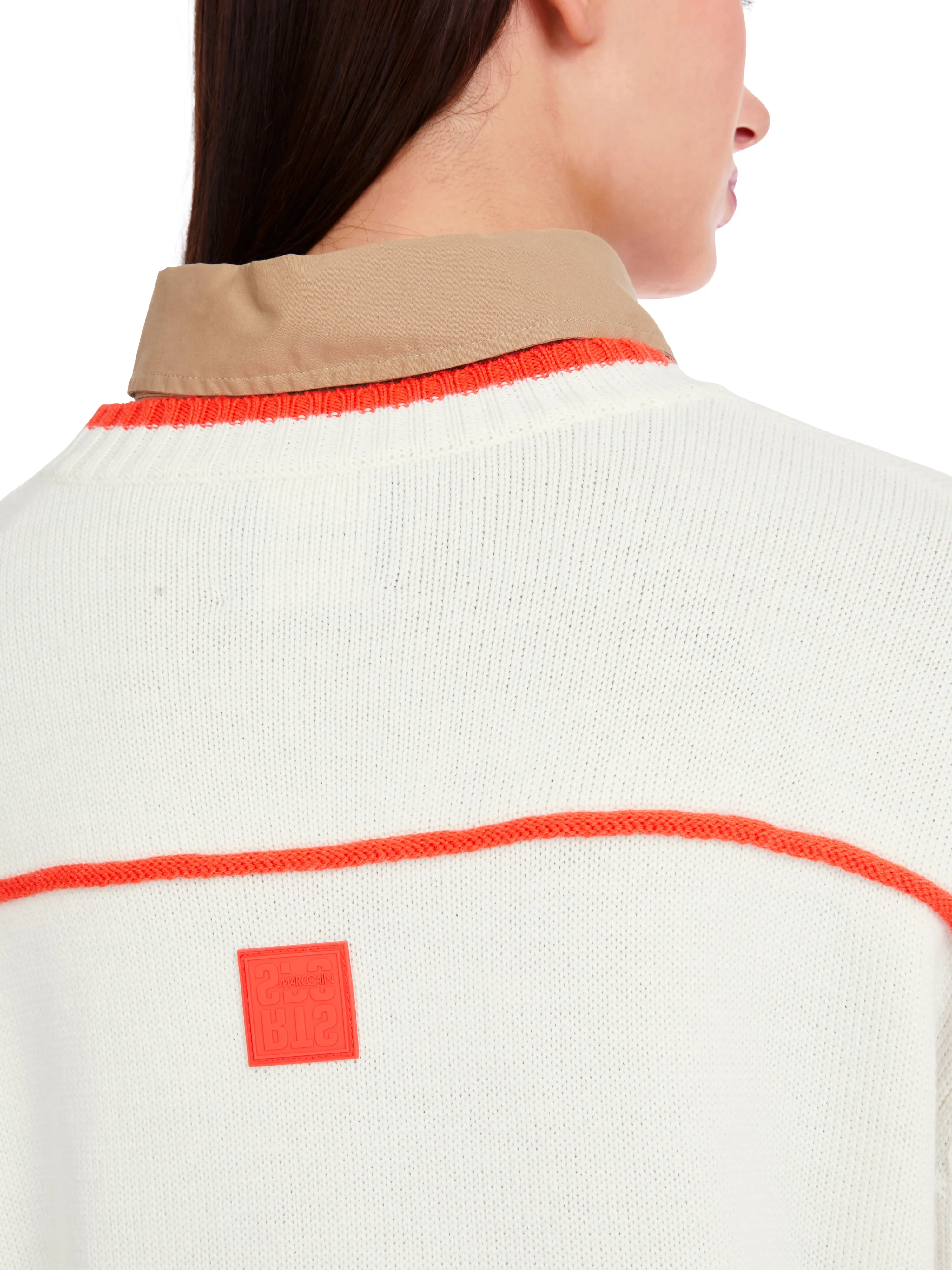 MARC CAIN Cream Heart Sweater