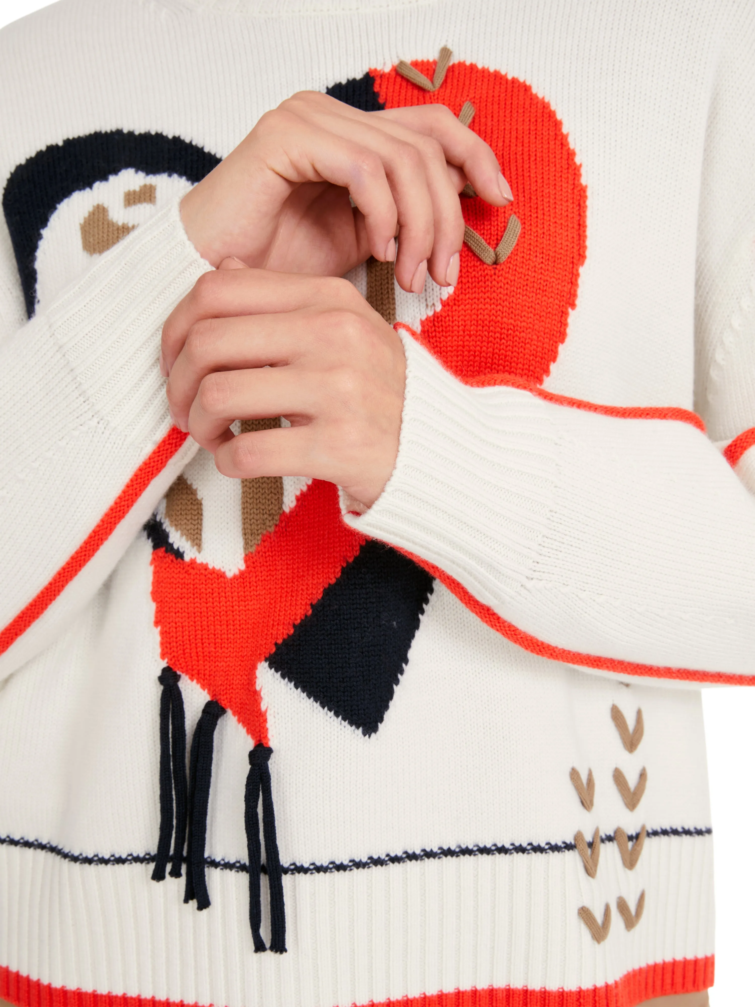 MARC CAIN Cream Heart Sweater