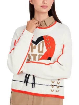 MARC CAIN Cream Heart Sweater