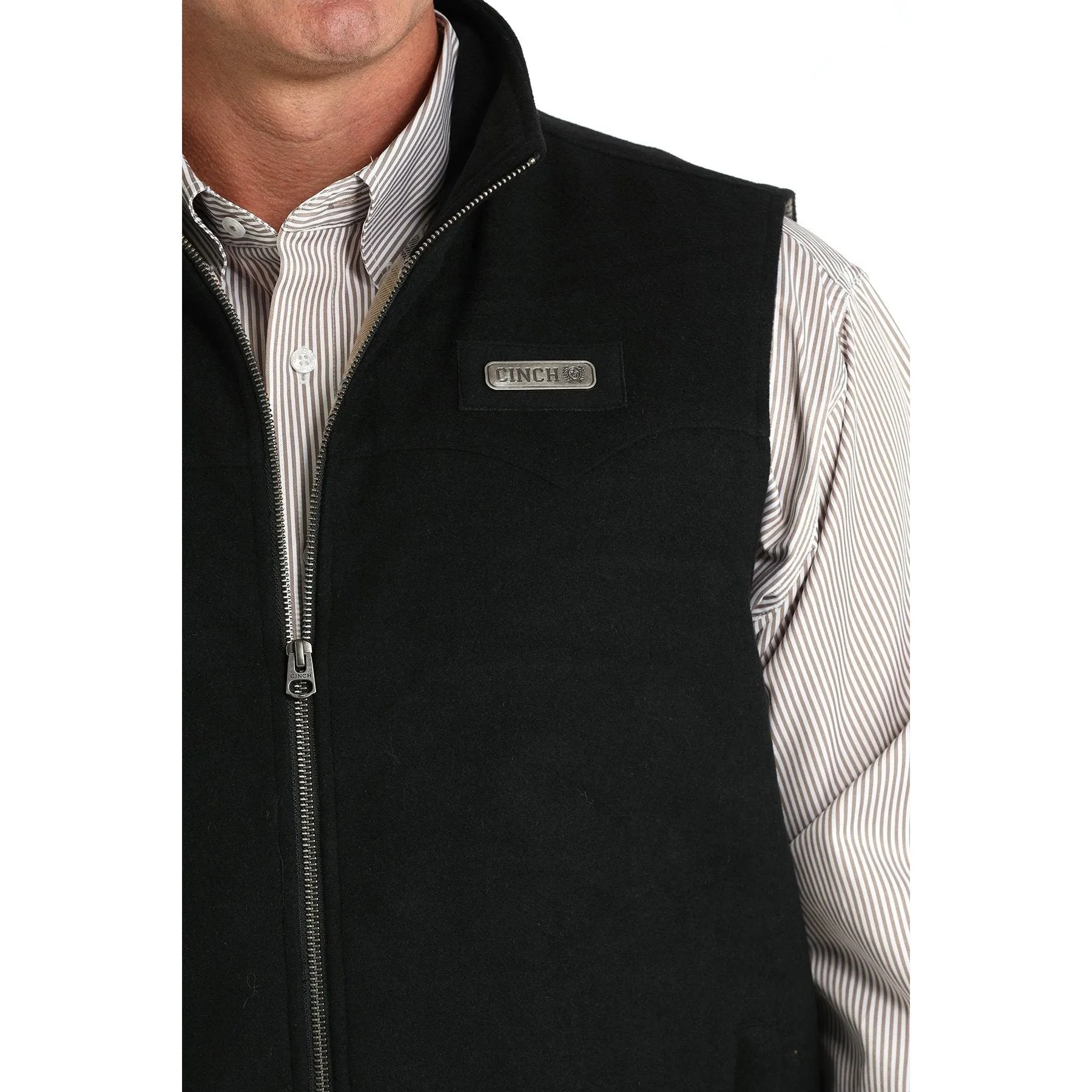MEN'S CINCH WOOLY CONCEALED CARRY WESTERN VEST - BLACK