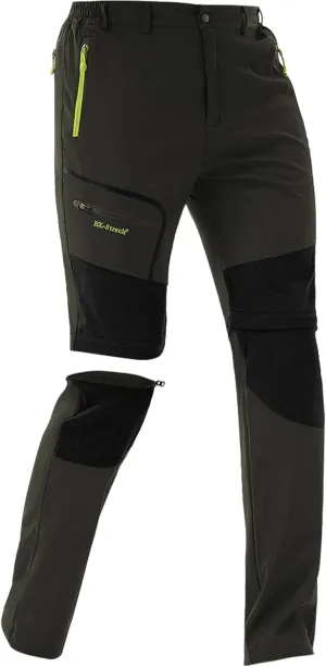 Men's Convertible Hiking Pants Zip Off Lightweight Quick Dry Outdoor Waterproof Tactical Cargo Work Pants Camping