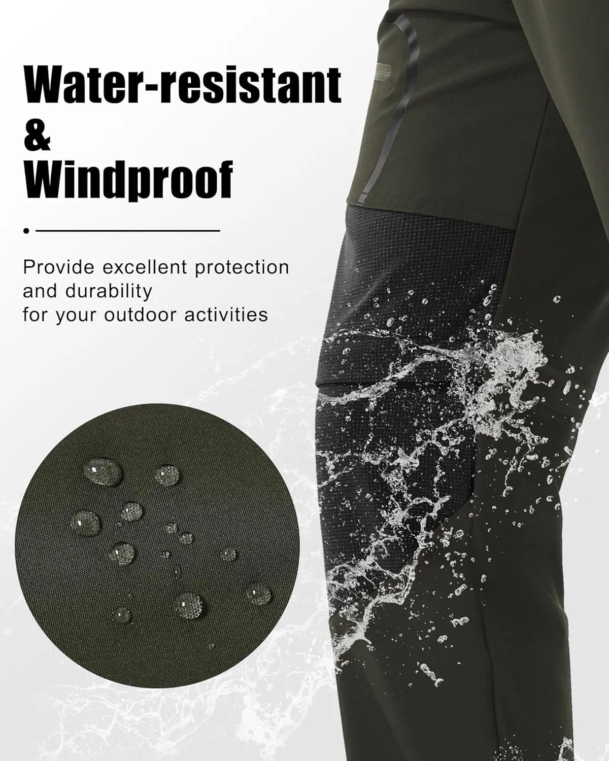 Men's Convertible Hiking Pants Zip Off Lightweight Quick Dry Outdoor Waterproof Tactical Cargo Work Pants Camping