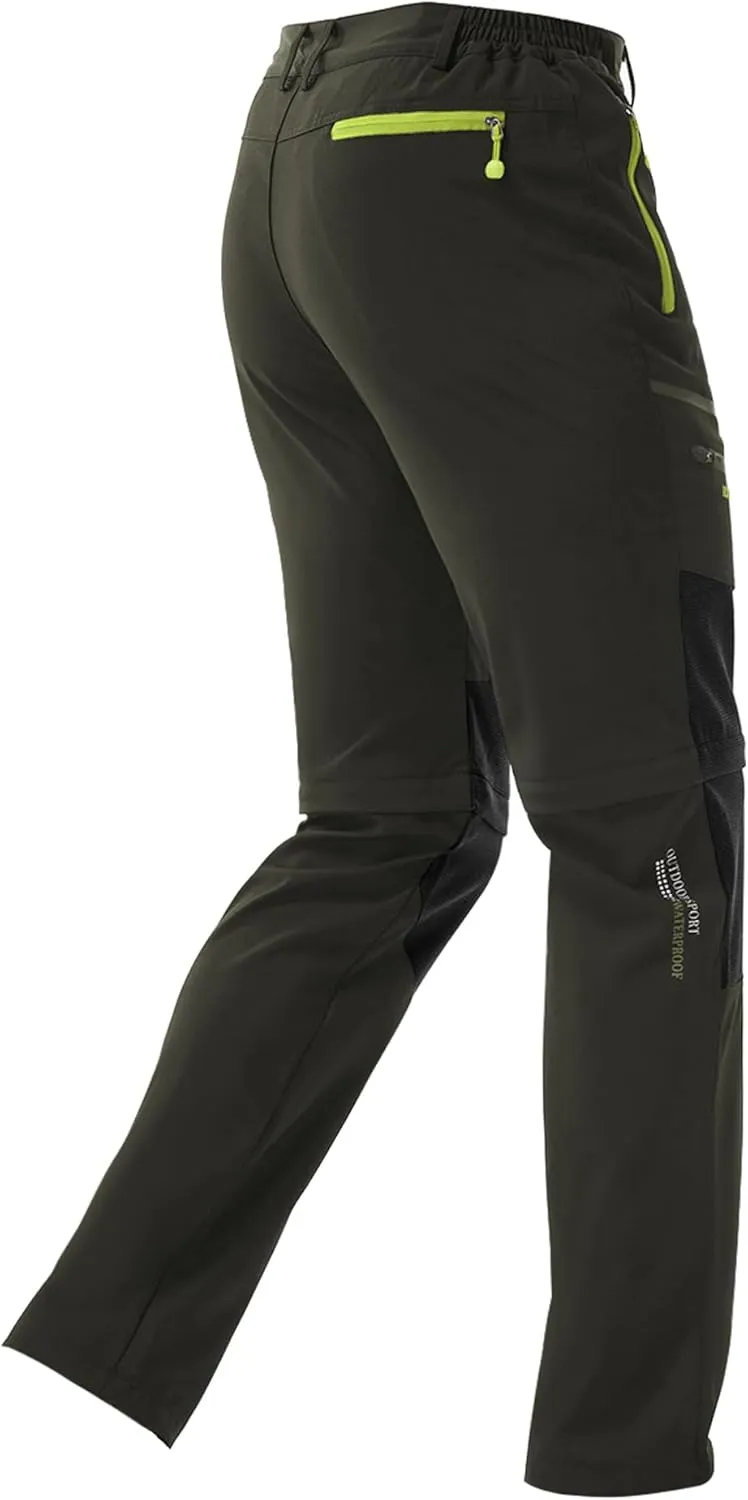 Men's Convertible Hiking Pants Zip Off Lightweight Quick Dry Outdoor Waterproof Tactical Cargo Work Pants Camping