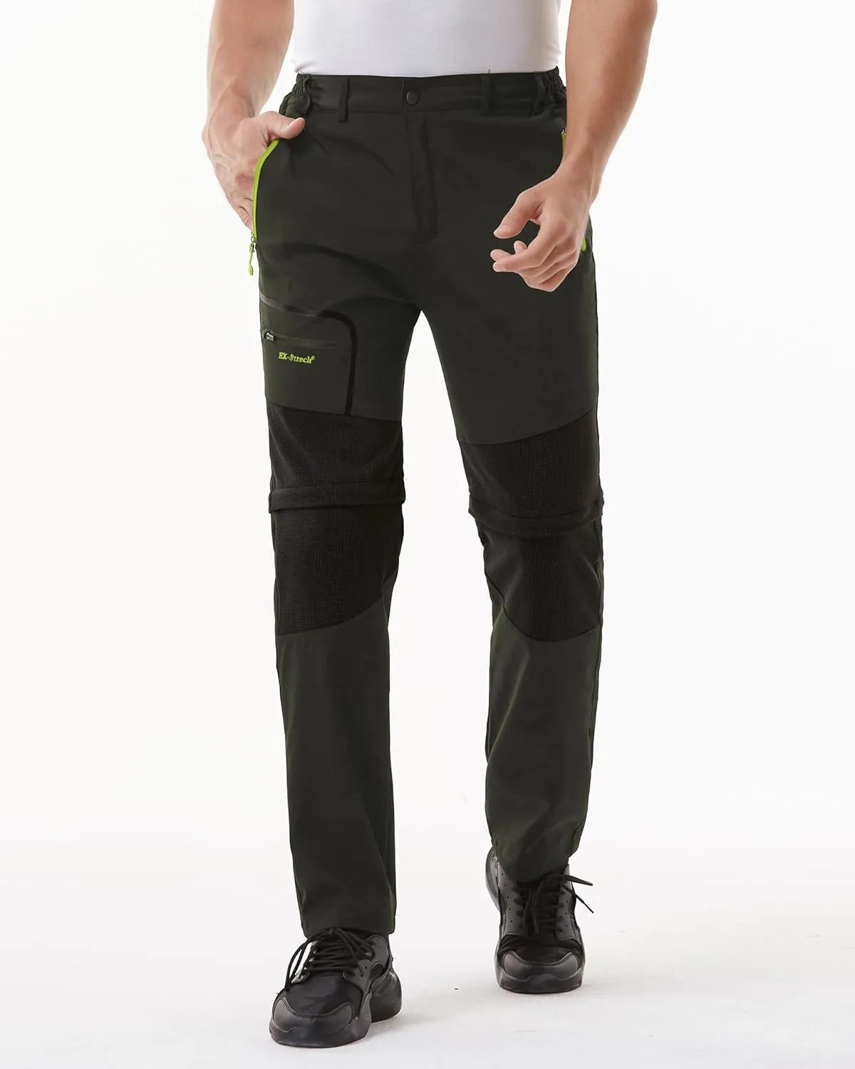 Men's Convertible Hiking Pants Zip Off Lightweight Quick Dry Outdoor Waterproof Tactical Cargo Work Pants Camping