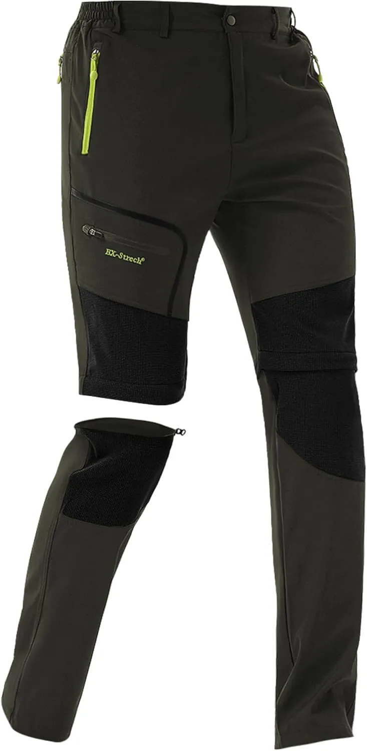 Men's Convertible Hiking Pants Zip Off Lightweight Quick Dry Outdoor Waterproof Tactical Cargo Work Pants Camping