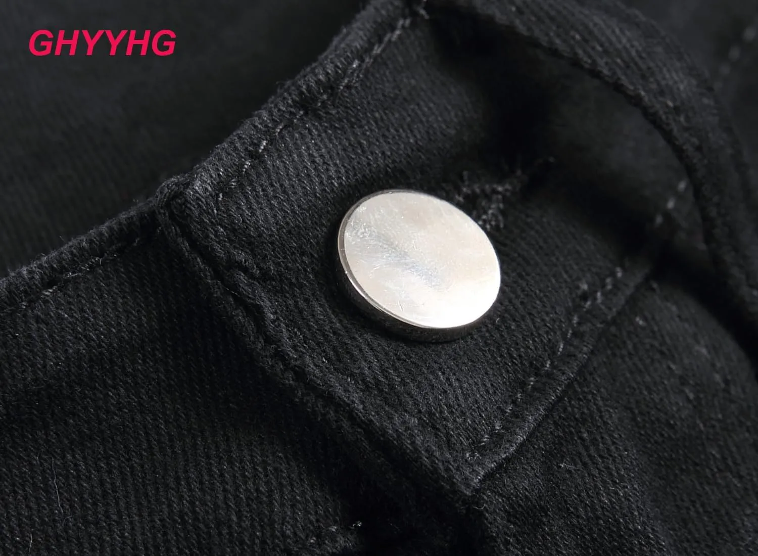 Men's Ripped Patch Elastic Jeans Fashion Slim Fit Regular Denim Pants
