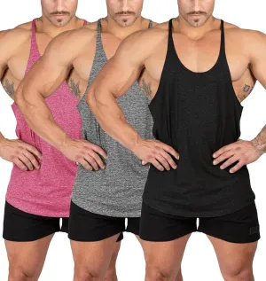 Mens Stringer Bodybuilding Tank Tops Y Back Gym Workout Training Stretch Polyester Quick Drying Low Cut Muscle Shirt