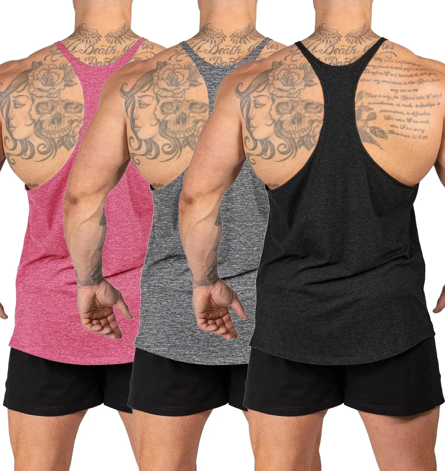 Mens Stringer Bodybuilding Tank Tops Y Back Gym Workout Training Stretch Polyester Quick Drying Low Cut Muscle Shirt