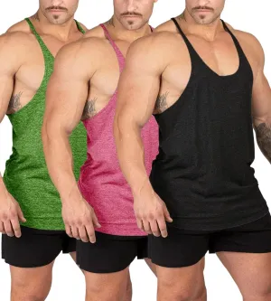 Mens Stringer Bodybuilding Tank Tops Y Back Gym Workout Training Stretch Polyester Quick Drying Low Cut Muscle Shirt