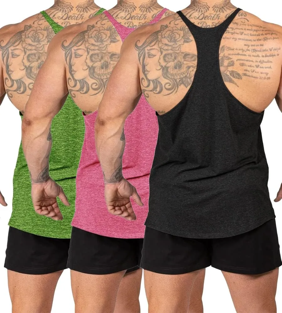 Mens Stringer Bodybuilding Tank Tops Y Back Gym Workout Training Stretch Polyester Quick Drying Low Cut Muscle Shirt