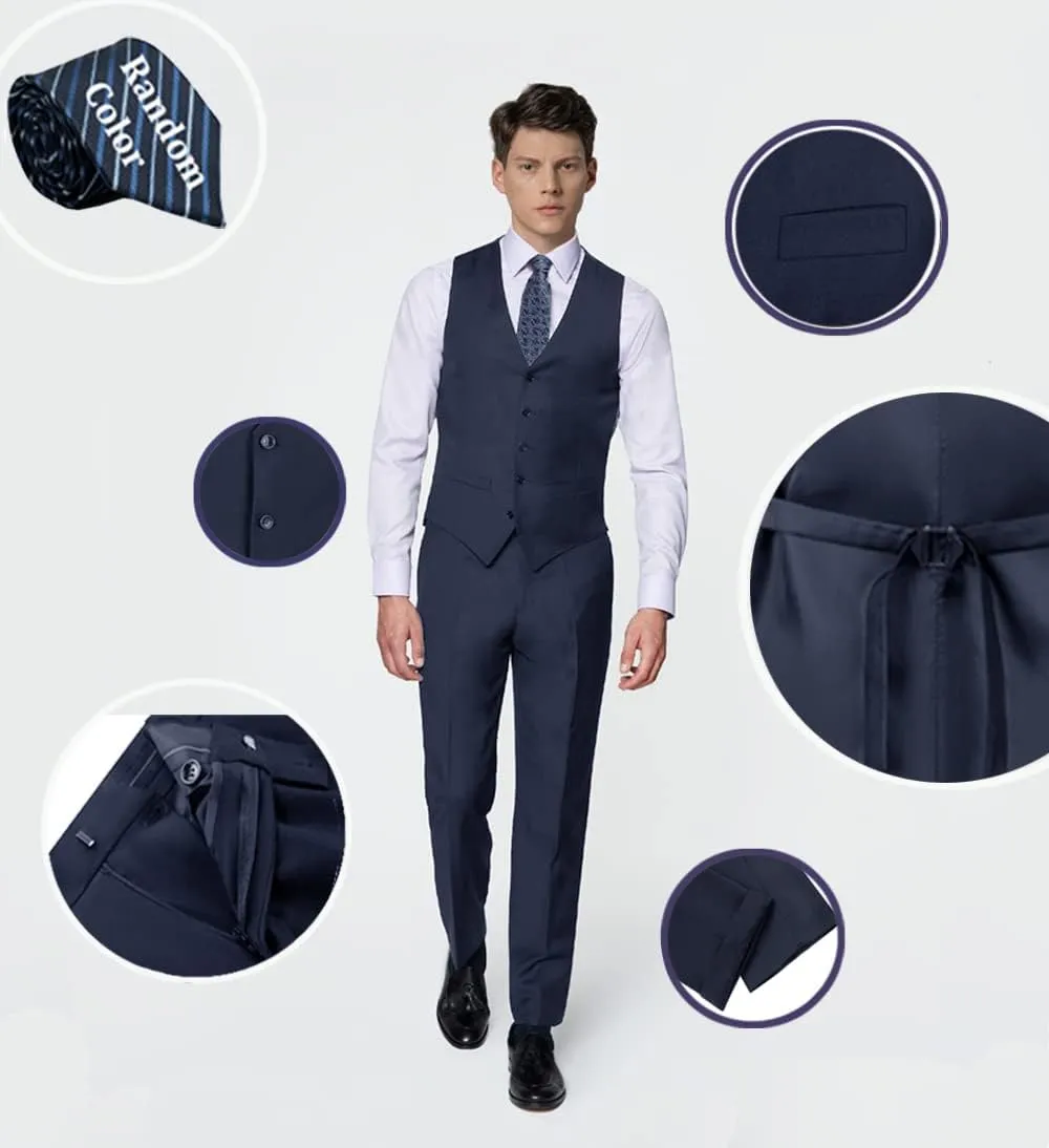 Mens Suits Vest Pants Set 2 Pieces Slim Fit Wedding Groomsmen Suit for Men Formal