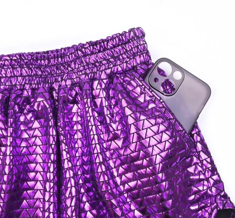 Mirawise Girls Metallic Shorts Shiny Hot Pants Sparkly Dance Outfits Short Pants