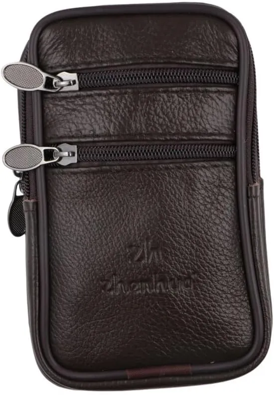 Multifunctional Genuine Leather Waist Bag Change Key Bag, Waterproof Mobile Phone Waist Bag Pocket Waist Pack
