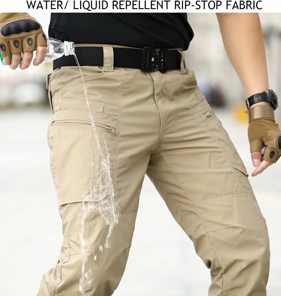 NAVEKULL Men's Hiking Tactical Pants Rip-Stop Military Combat Cargo Pants Lightweight Army Work Outdoor Trousers