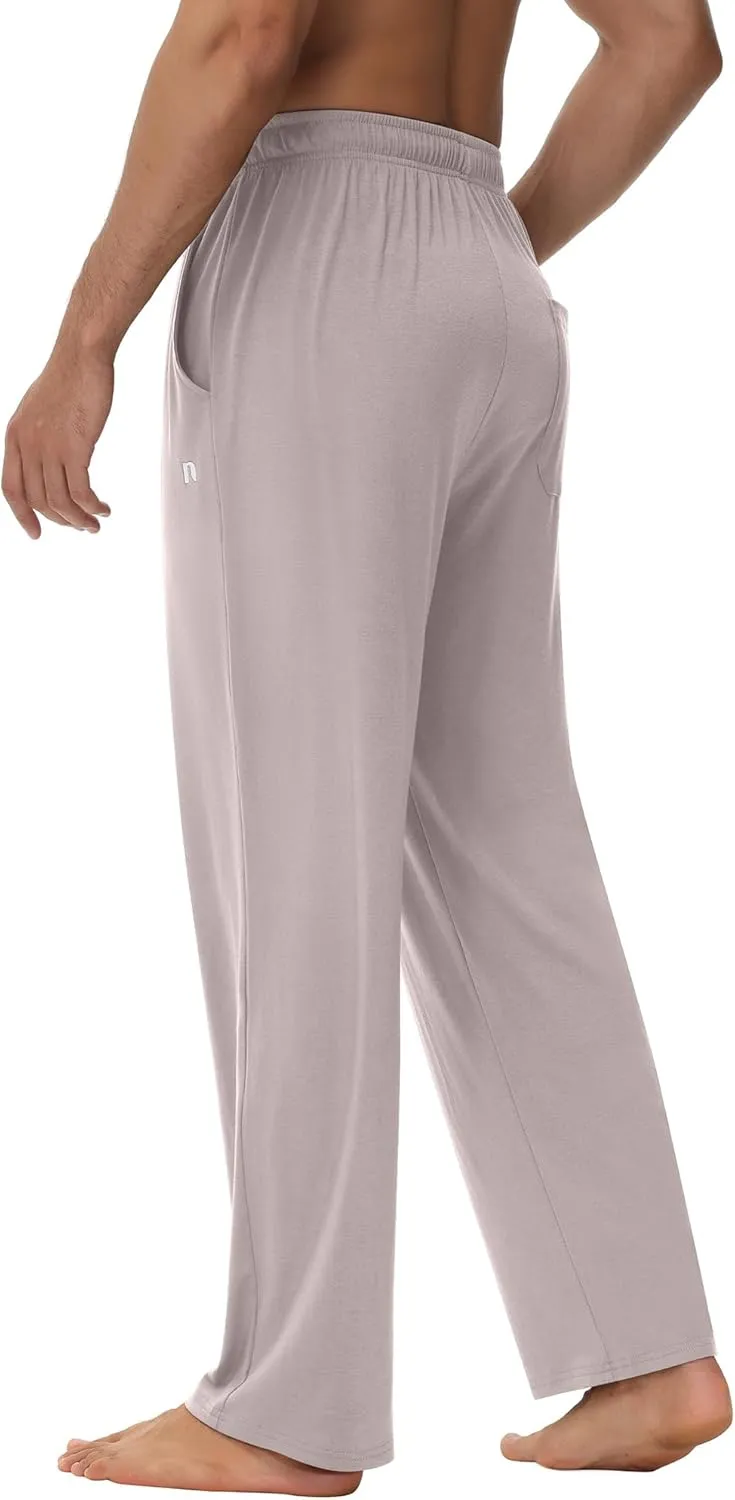 Neer 3 Pack Men's Yoga Sweatpants, Athletic Lounge Drawstring Pants Open Bottom Casual Loose Workout Jogger Pant with Pockets