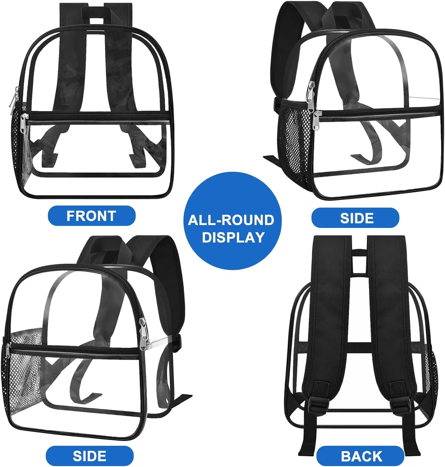 Oraben Clear Backpack for Stadium Events Stadium Backpack Waterproof 12x6x12 Clear Bag for Adult Concert Sport Work