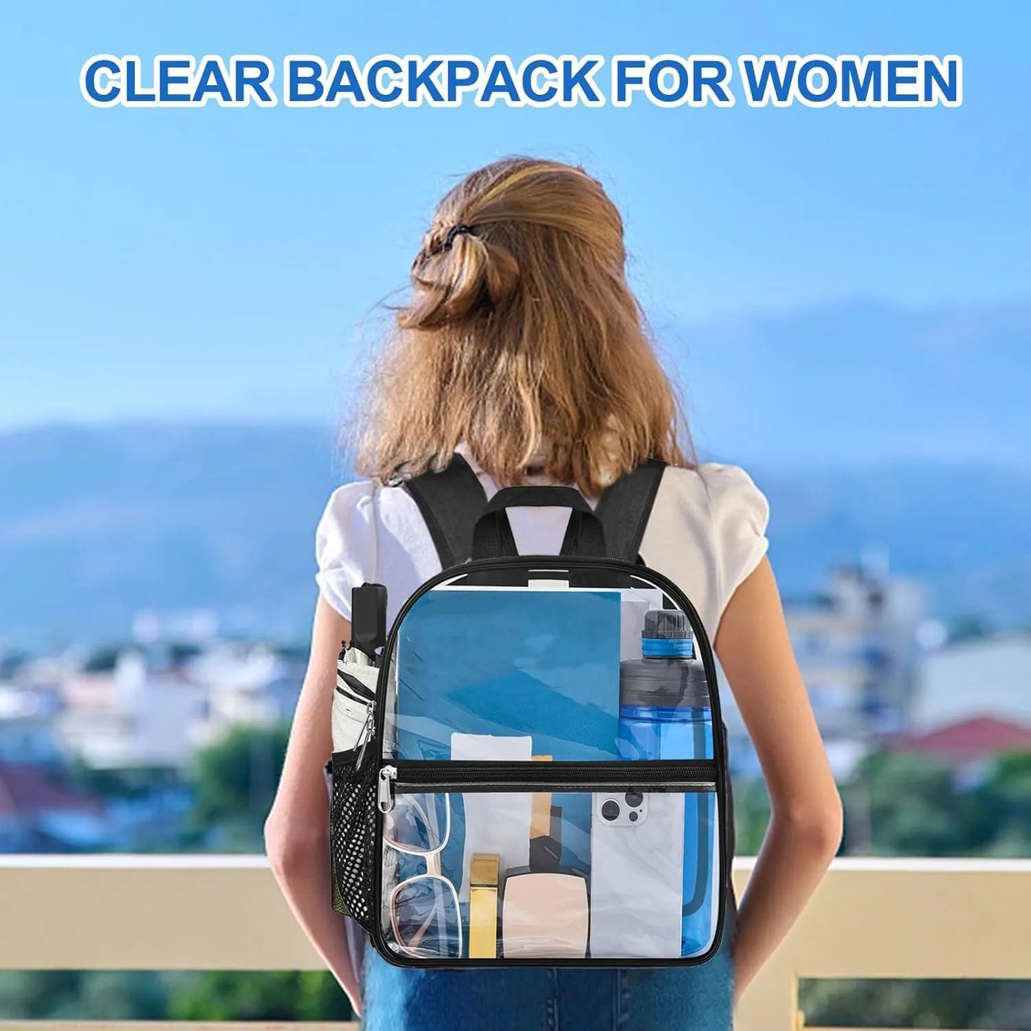 Oraben Clear Backpack for Stadium Events Stadium Backpack Waterproof 12x6x12 Clear Bag for Adult Concert Sport Work