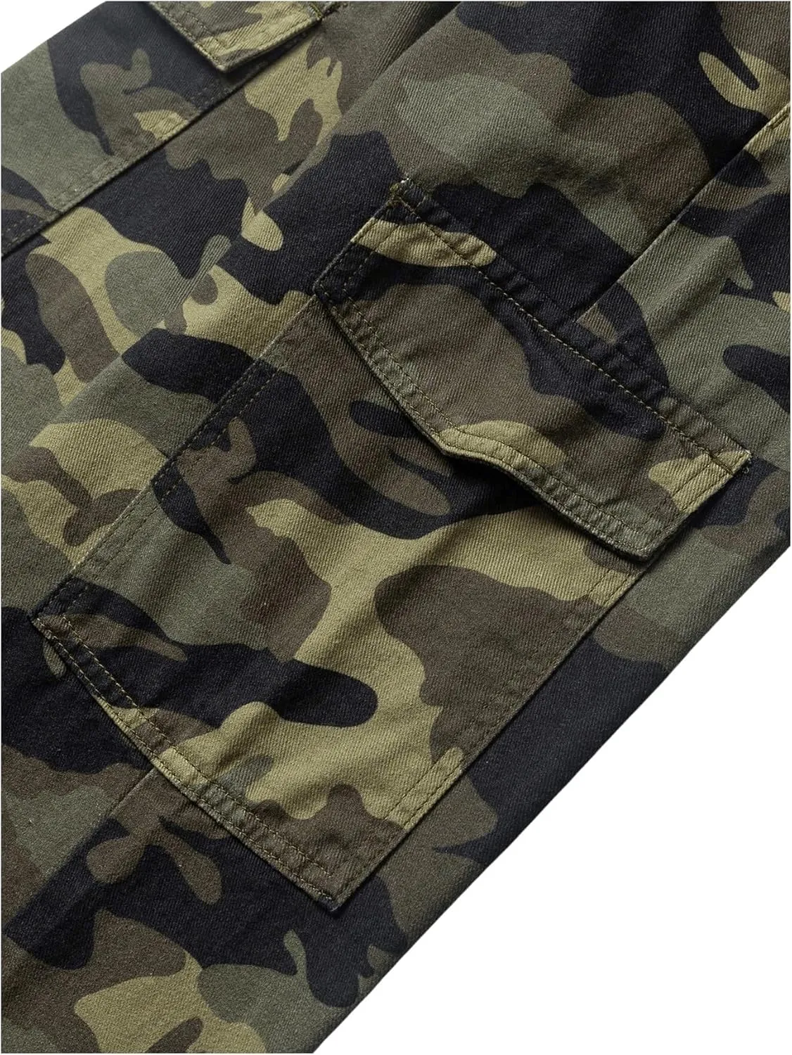 OYOANGLE Girl's Camo Print Cargo Pants Flap Pocket Mid Waist Wide Leg Casual Jeans