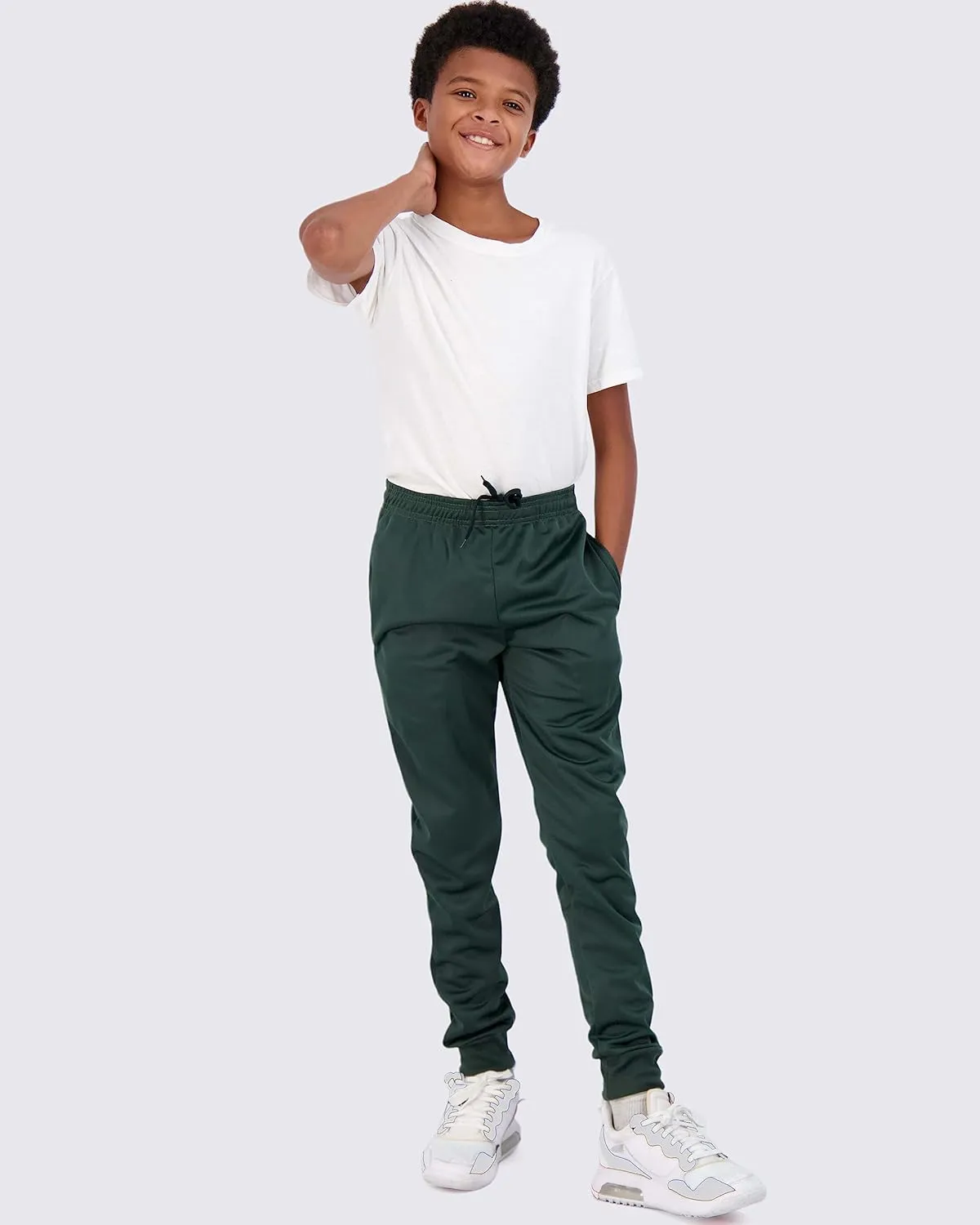 Real Essentials 3 Pack: Boy's Active Athletic Casual Jogger Sweatpants with Pockets