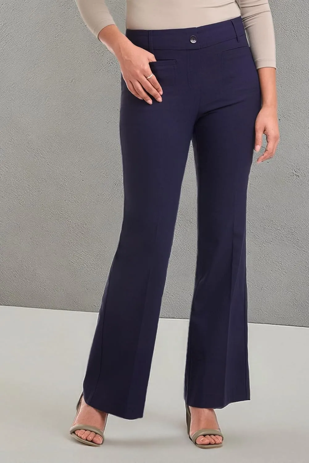 Rekucci Women's Ultra Stretch Pull-On Flared Leg Pant