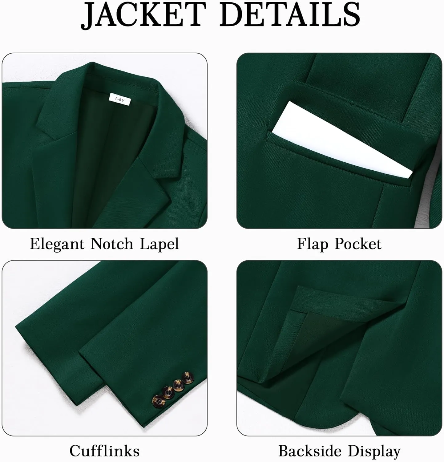 SANMIO Boys Suit 4 Piece Slim Fit Boys Suits Jacket Vest Pants Tie for Kids Suits Sets Boy Formal Tuxedo Set
