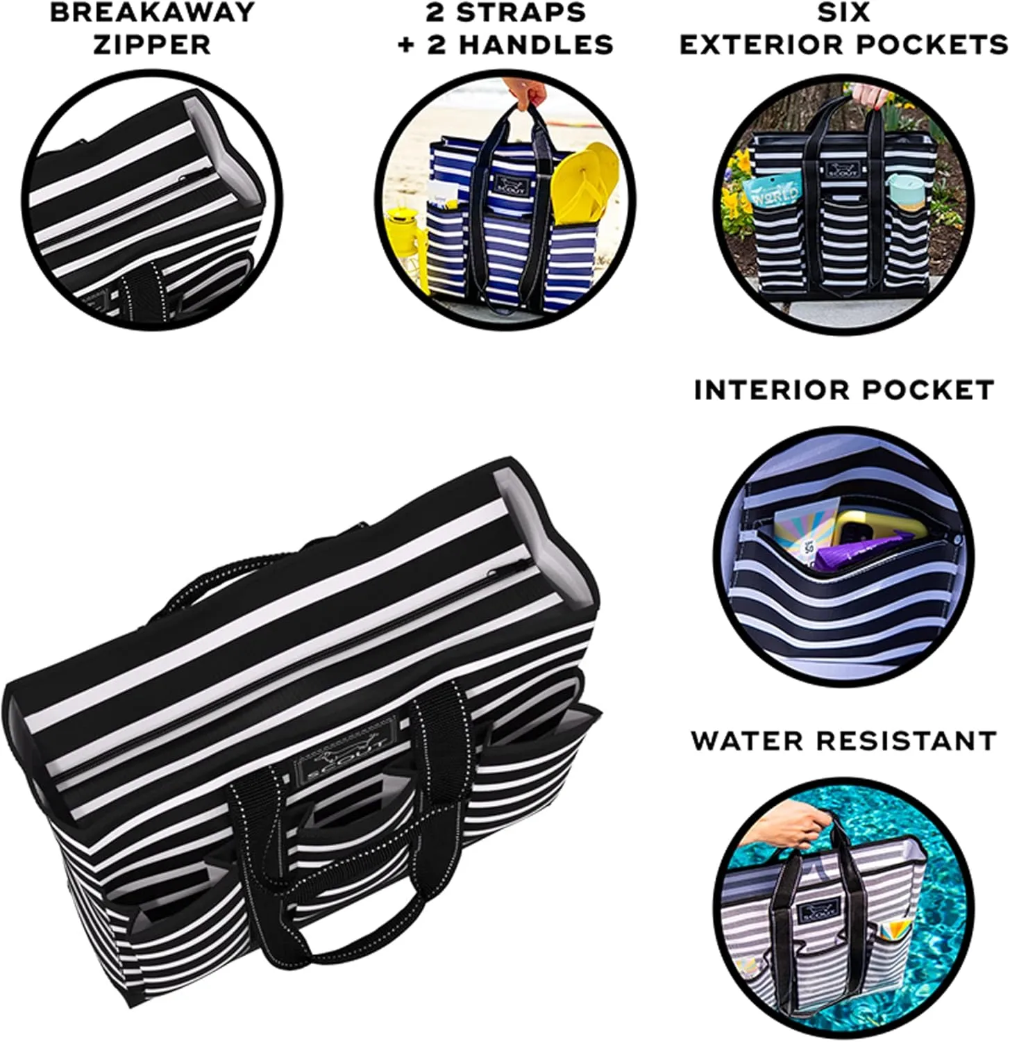 SCOUT Pocket Rocket - Work Tote For Women - 6 Exterior Pockets - Large Travel, Nurse, Teacher, Mom Bag