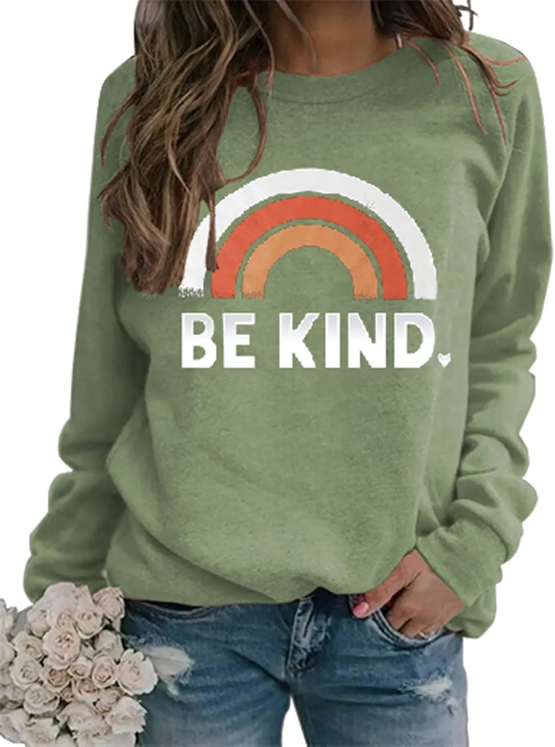 Sea Zaela Women Casual Fall Oversized Sweatshirts For Women Long Sleeve Tops Crewneack Cute Graphic Loose Fit Pullover