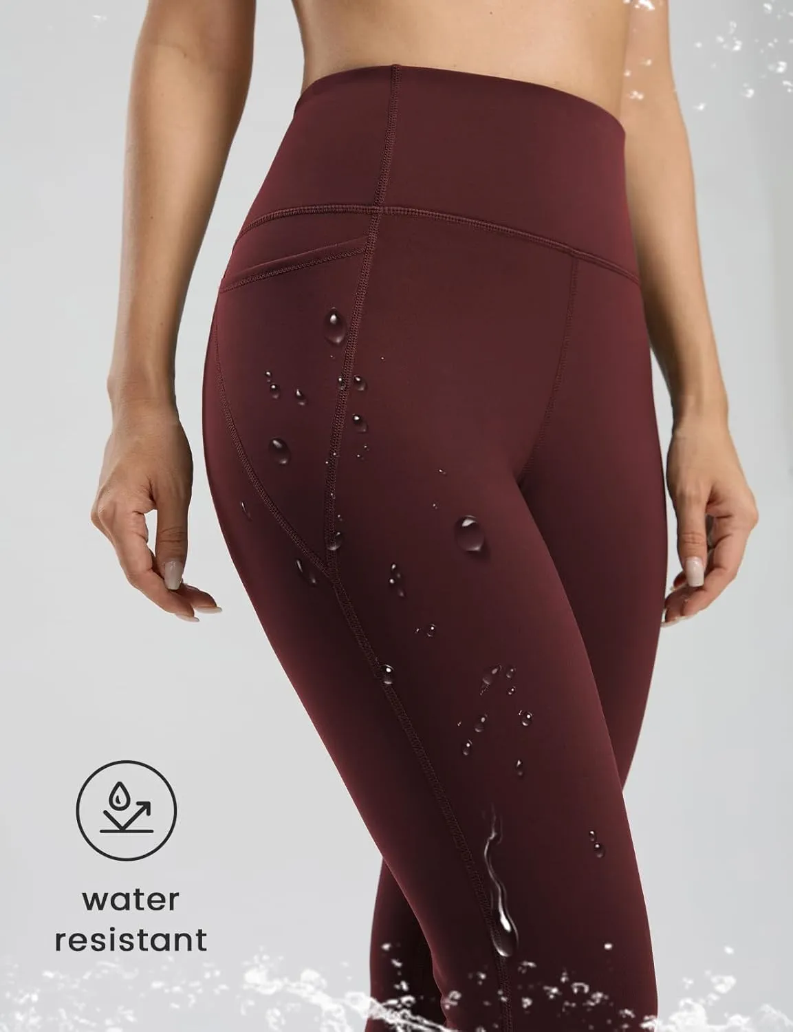 Seamaid Fleece Lined Pants Women 30" Water Resistant Flare Leggings Winter Bell Bottom Yoga Pants with Pockets Hiking