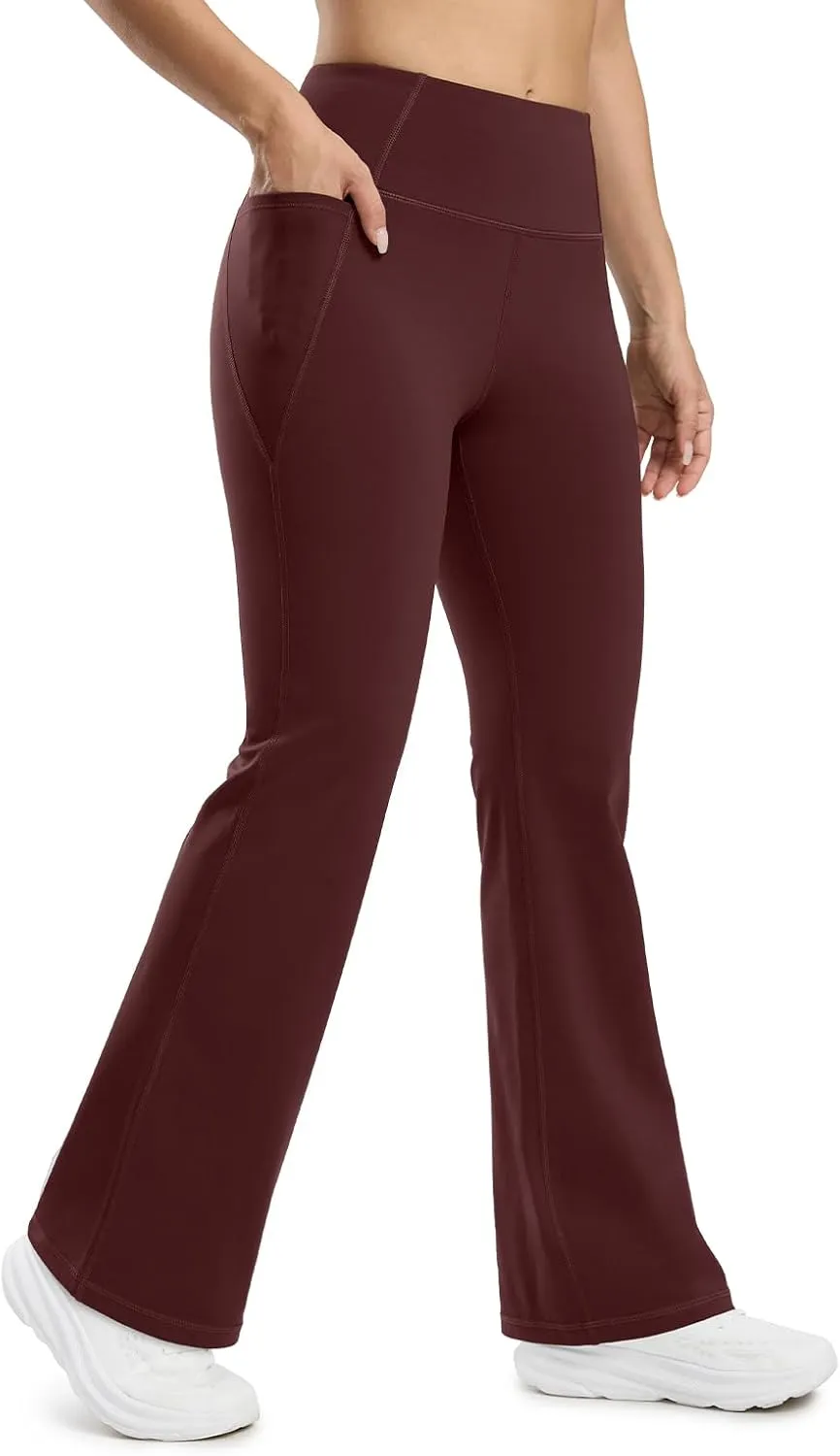 Seamaid Fleece Lined Pants Women 30" Water Resistant Flare Leggings Winter Bell Bottom Yoga Pants with Pockets Hiking