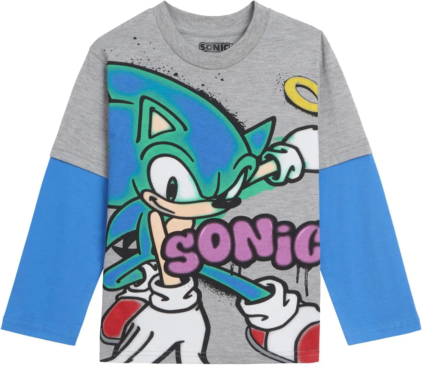 SEGA Sonic the Hedgehog T-Shirt and Fleece Pants Outfit Set Toddler to Big Kid Sizes (2T - 18-20)