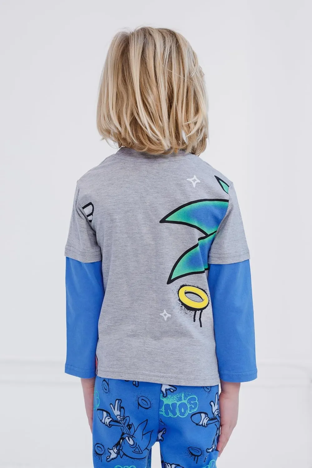 SEGA Sonic the Hedgehog T-Shirt and Fleece Pants Outfit Set Toddler to Big Kid Sizes (2T - 18-20)