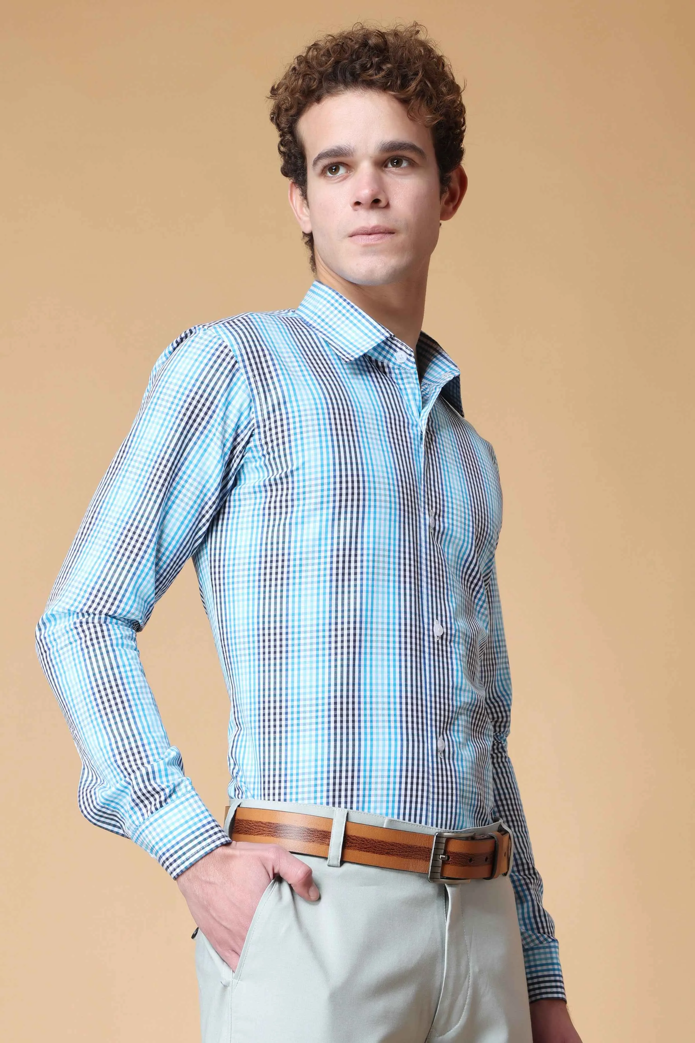 Shades of Blue Checked Shirt