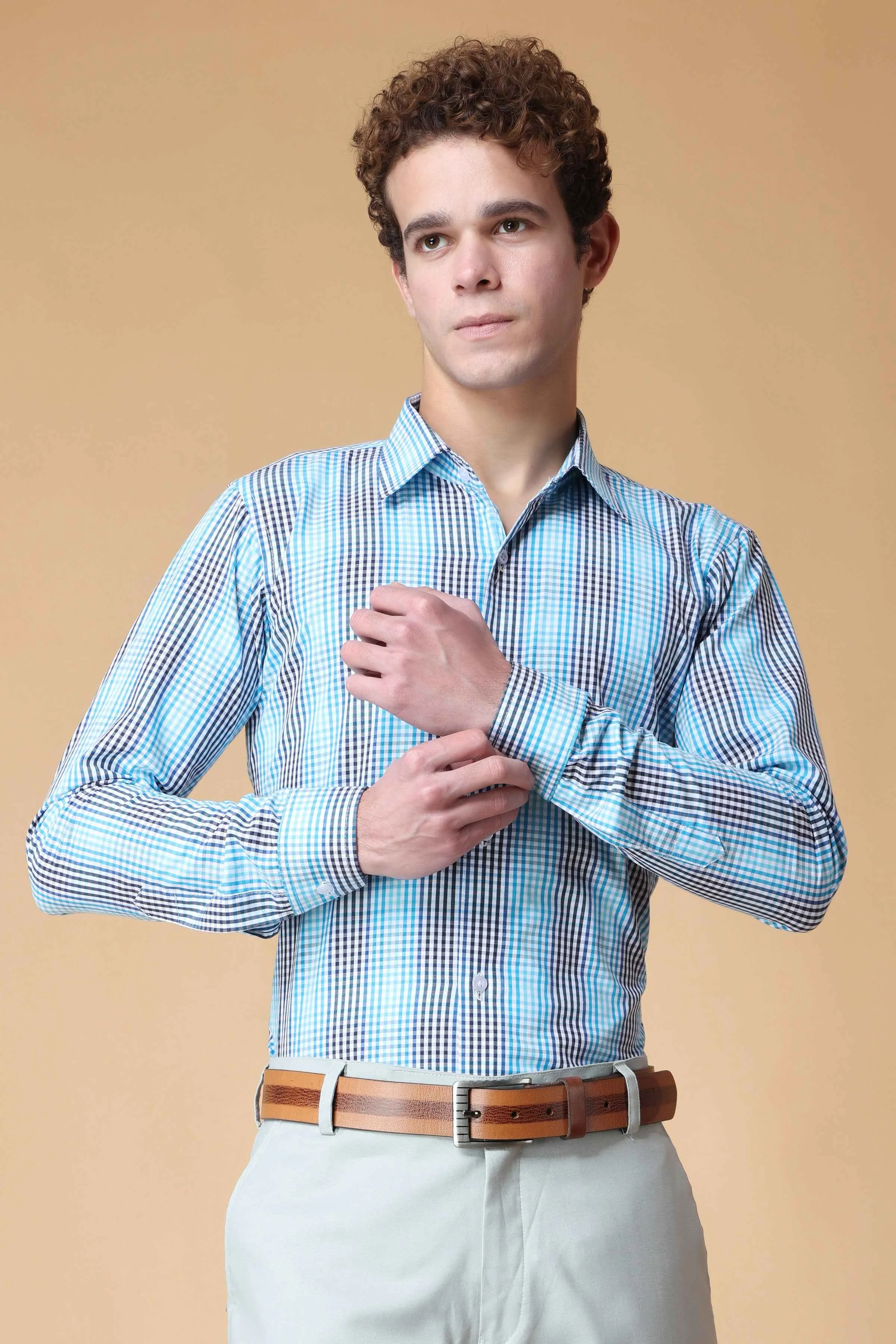 Shades of Blue Checked Shirt