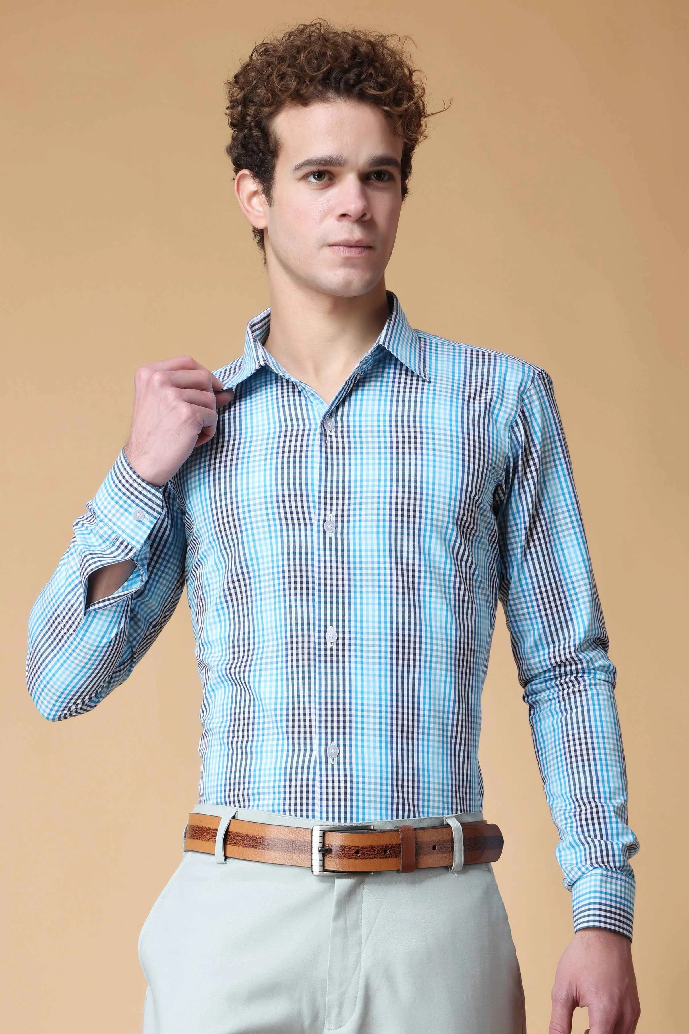 Shades of Blue Checked Shirt