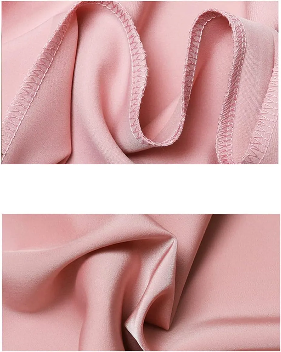 Snoly Women's Summer Ice Silk Pants High Waist Wide Leg Full Length Loose Casual Sweatpants
