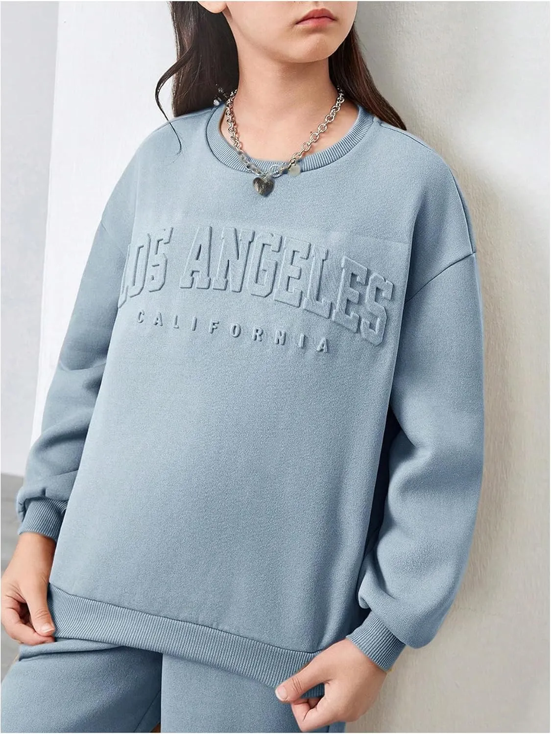 SOLY HUX Cute Clothes for Girls Sweatsuit Sets Crewneck Casual Sweatpants 2 Piece Outfits Sweatshirt and Pants