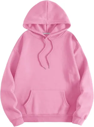 SOLY HUX Hoodies for Women Drawstring Long Sleeve Drop Shoulder Pullover Sweatshirt with Pocket
