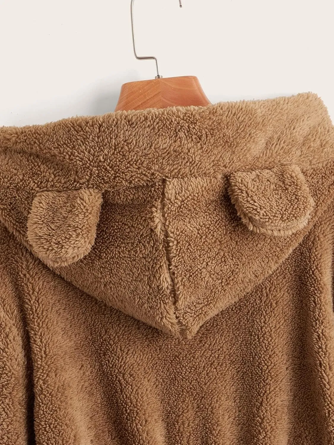 SOLY HUX Women's Cropped Hoodies Long Sleeve Bear Fuzzy Sweatshirt Cute fleece Pullover Tops Teen Girls Preppy hoodie