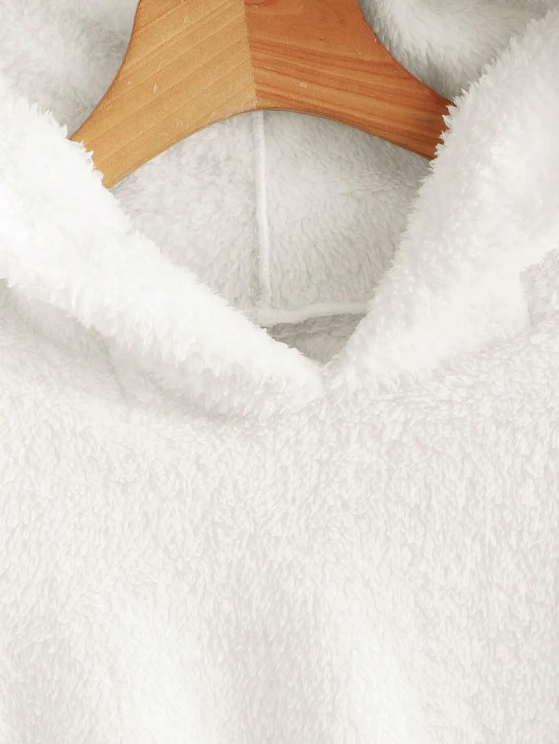 SOLY HUX Women's Cropped Hoodies Long Sleeve Bear Fuzzy Sweatshirt Cute fleece Pullover Tops Teen Girls Preppy hoodie