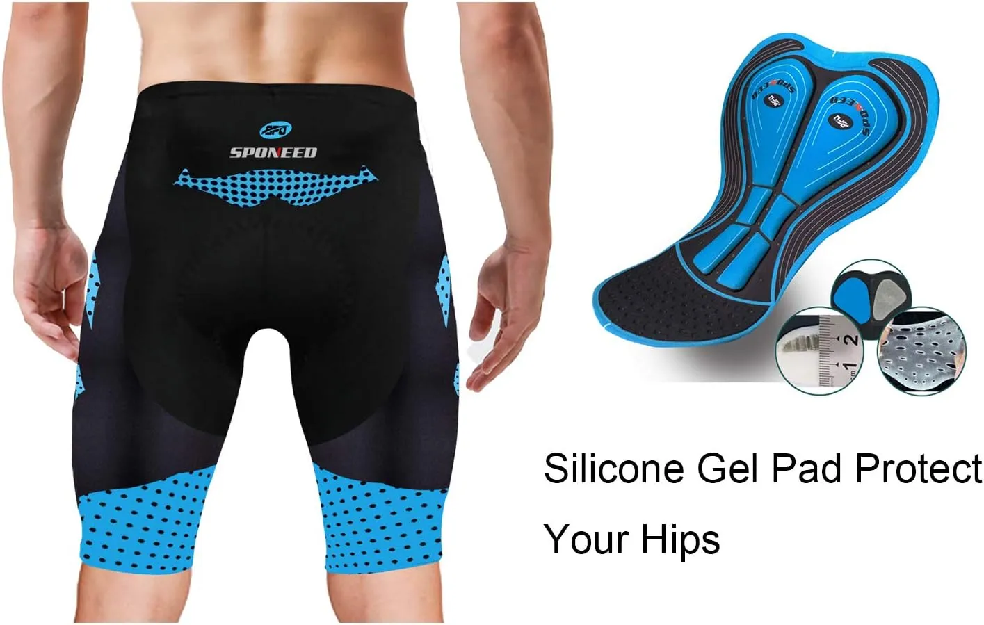 sponeed Men's Cycling Shorts Padded Bicycle Riding Pants Bike Biking Clothes Cycle Wear Tights