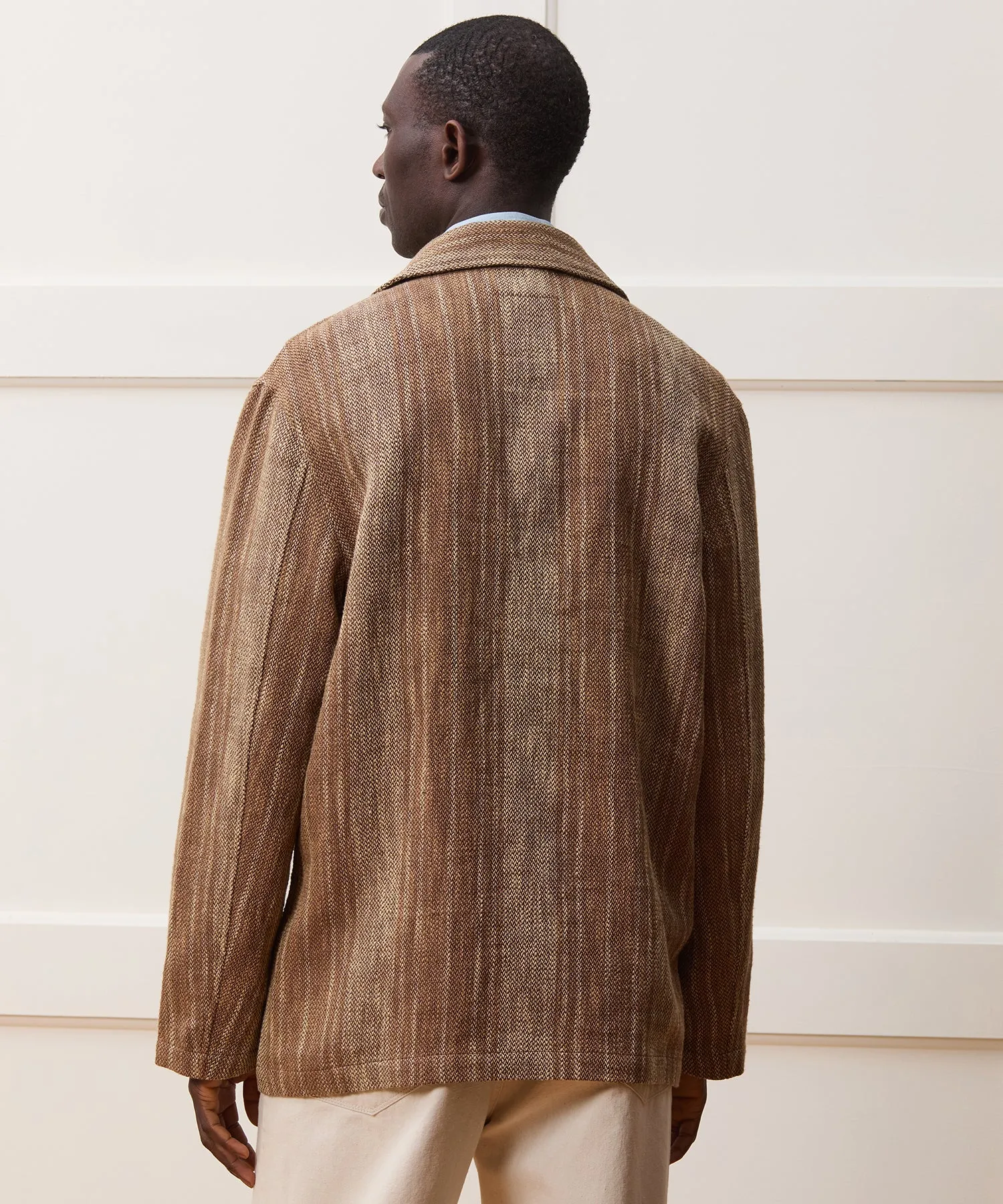 Striped Linen Caf Jacket