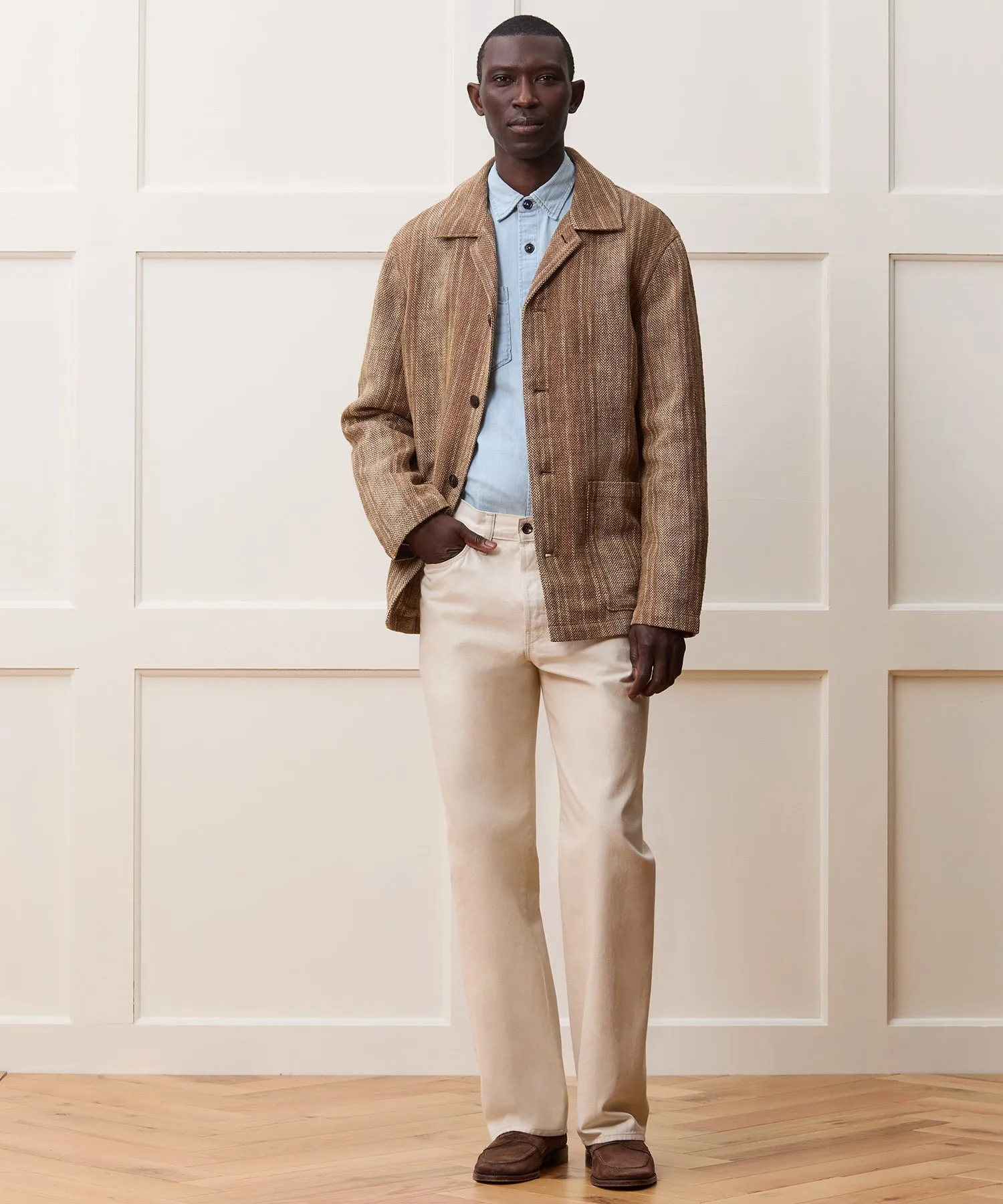 Striped Linen Caf Jacket