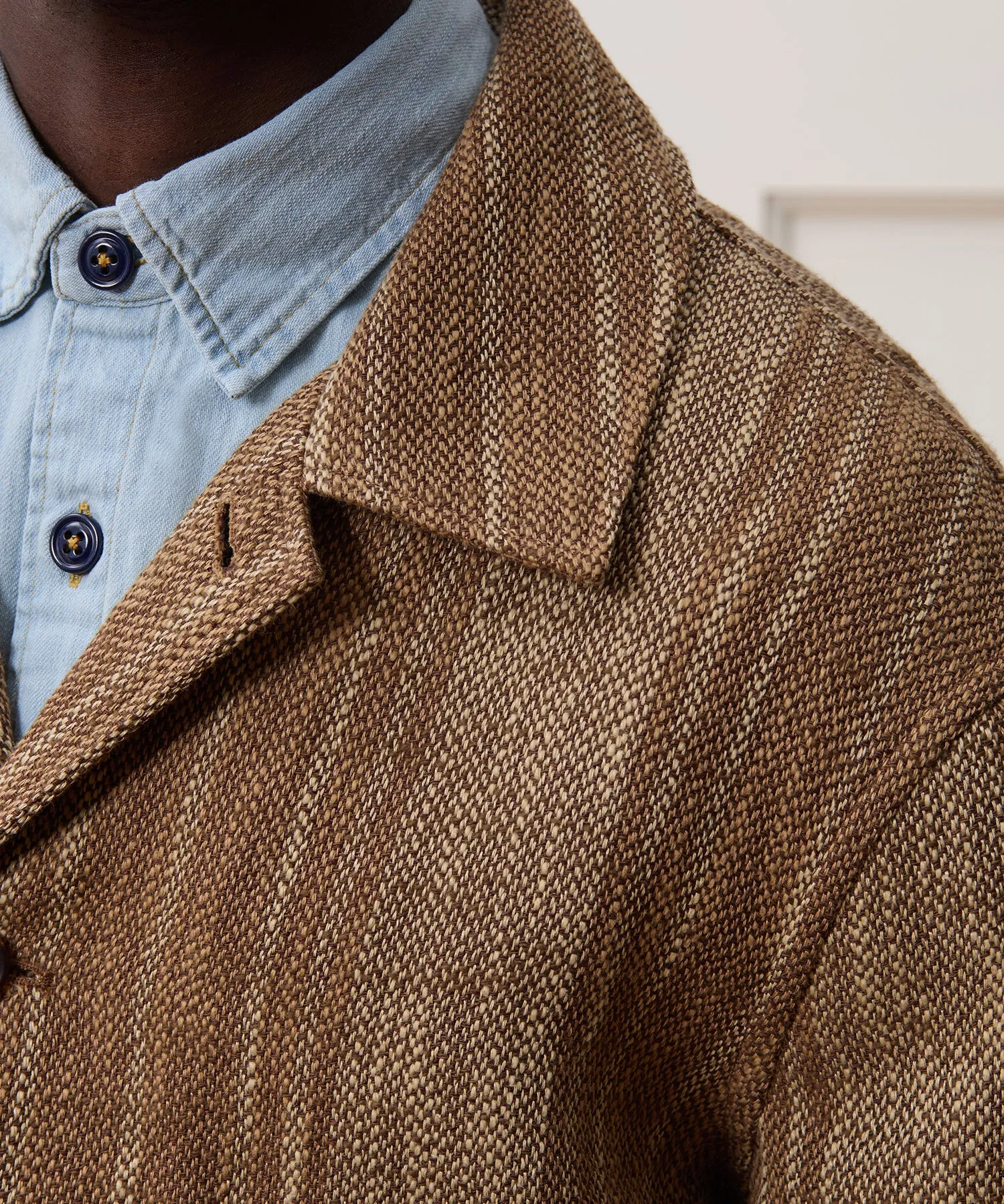 Striped Linen Caf Jacket