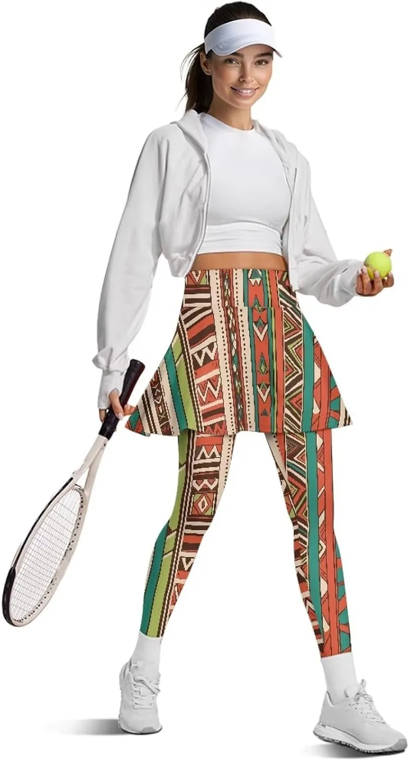 Sunflower Summer Gym Workout Outfits Leggings, Skull Yoga Running Casual Golf Tennis Legging High Waisted Skirts