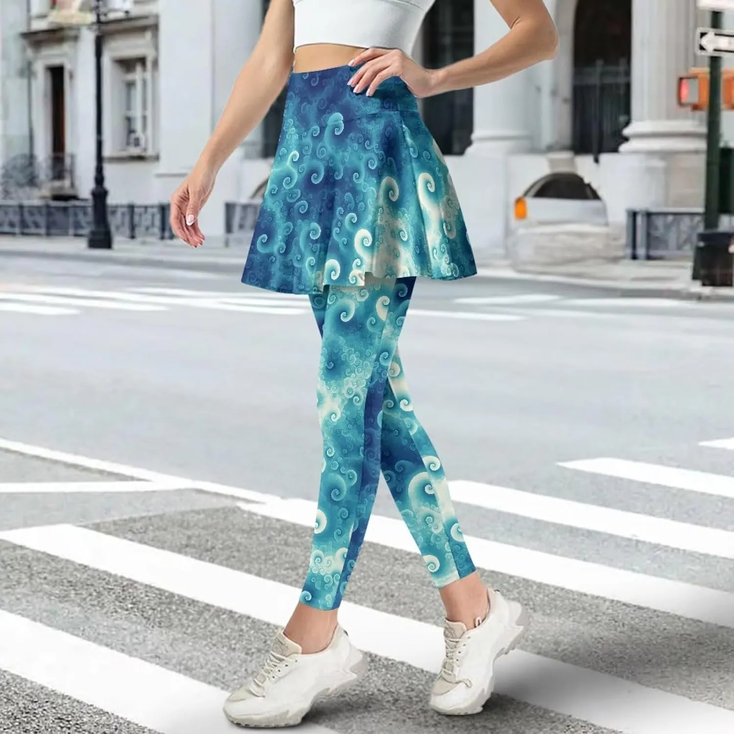 Sunflower Summer Gym Workout Outfits Leggings, Skull Yoga Running Casual Golf Tennis Legging High Waisted Skirts