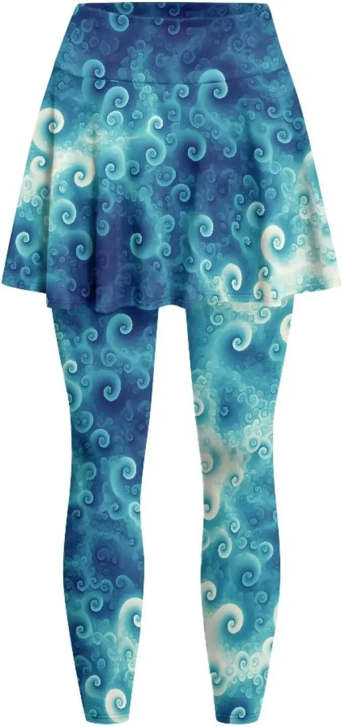 Sunflower Summer Gym Workout Outfits Leggings, Skull Yoga Running Casual Golf Tennis Legging High Waisted Skirts