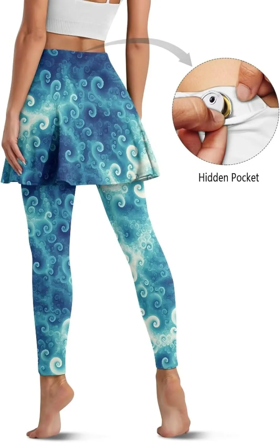 Sunflower Summer Gym Workout Outfits Leggings, Skull Yoga Running Casual Golf Tennis Legging High Waisted Skirts