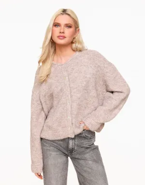 Taupe Basic Gebreide - Vest