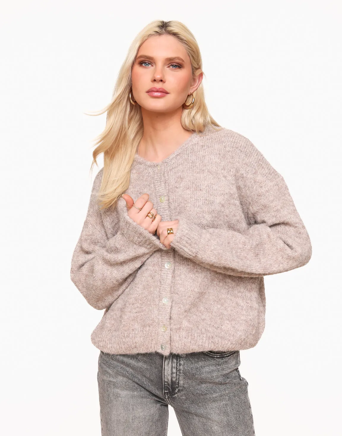 Taupe Basic Gebreide - Vest
