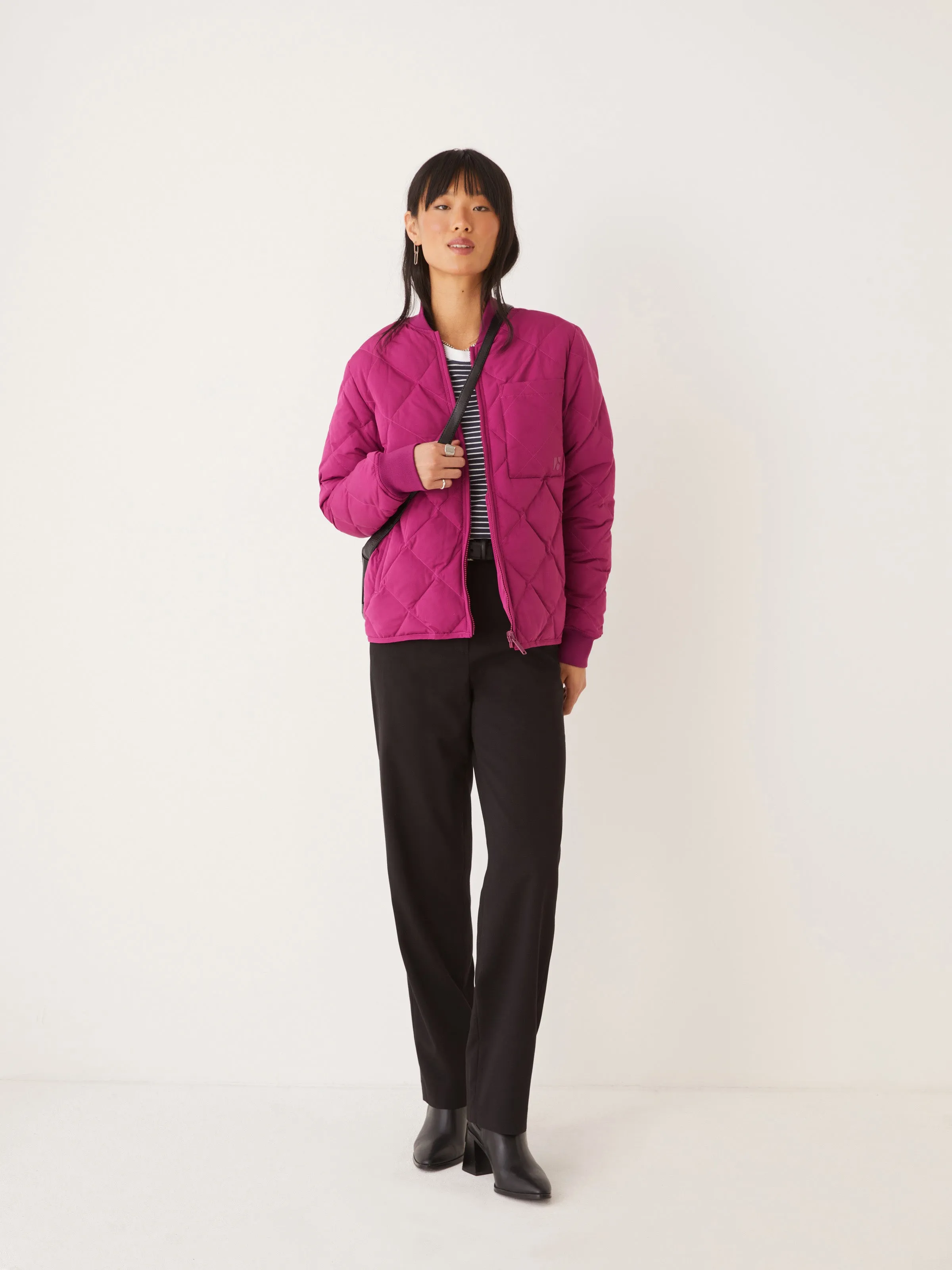 The Skyline Reversible Bomber in Dark Pink